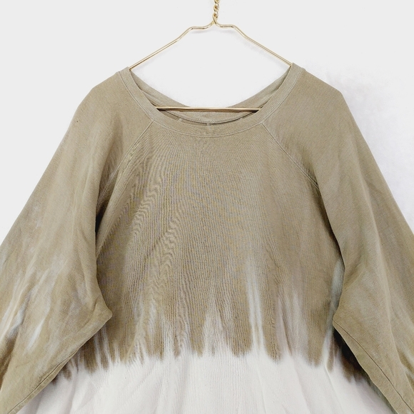 Athleta Sundown DIP Dye Sweatshirt Shadow Olive Top P4828 - Picture 3 of 8